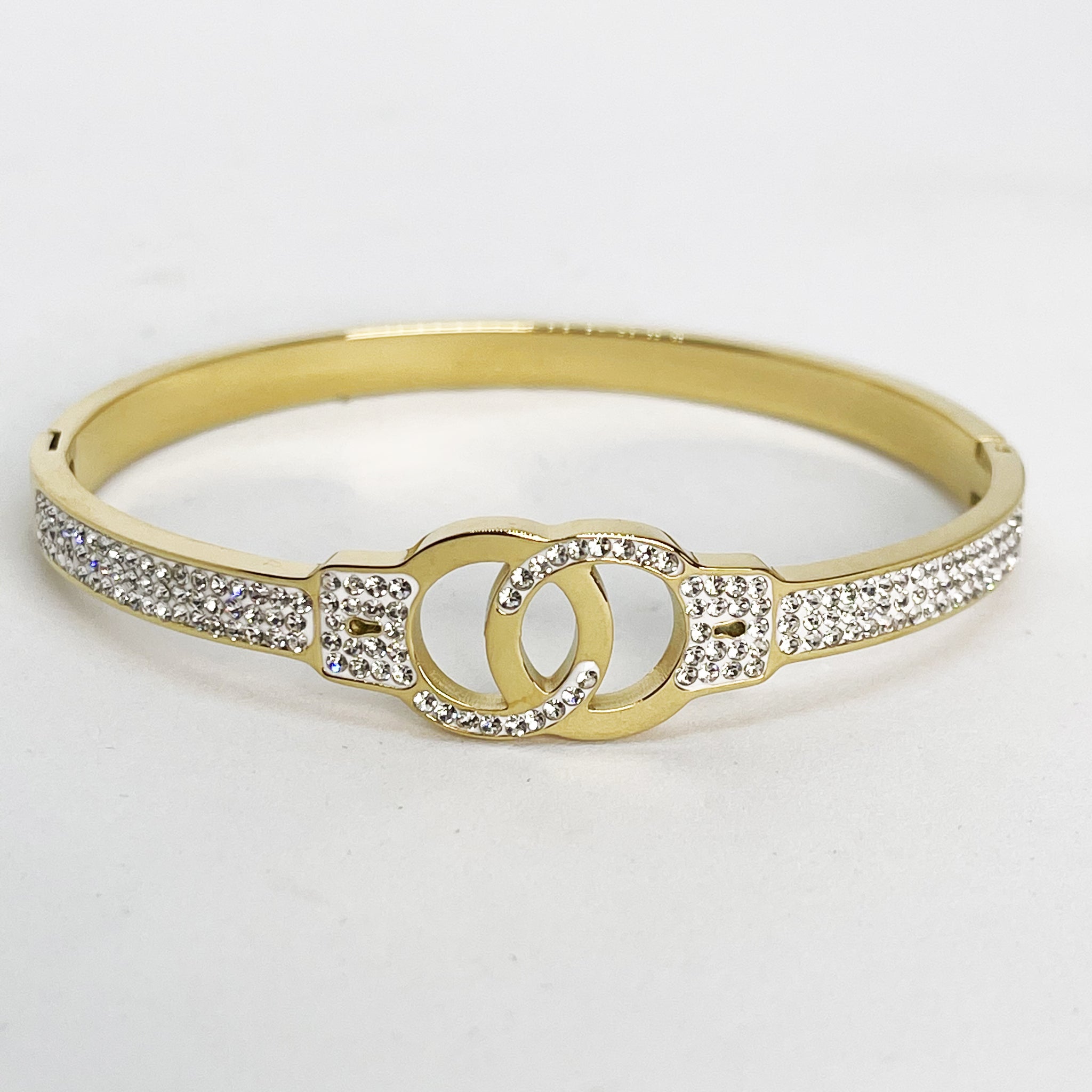 Bracelet Menottes Cristaux Rigide