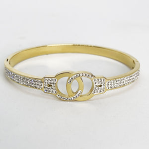 Bracelet Menottes Cristaux Rigide