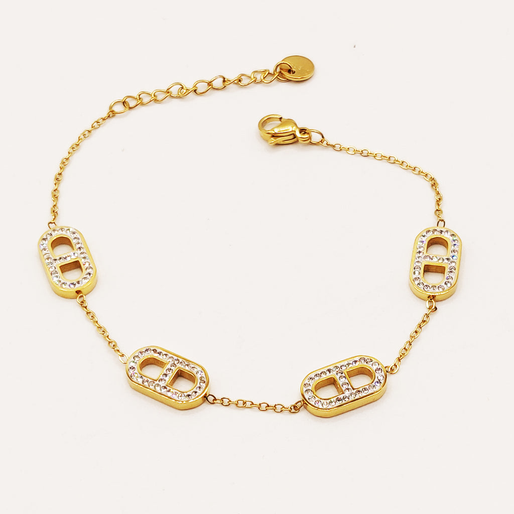 Bracelet Multi CD Luxe Cristaux Simple