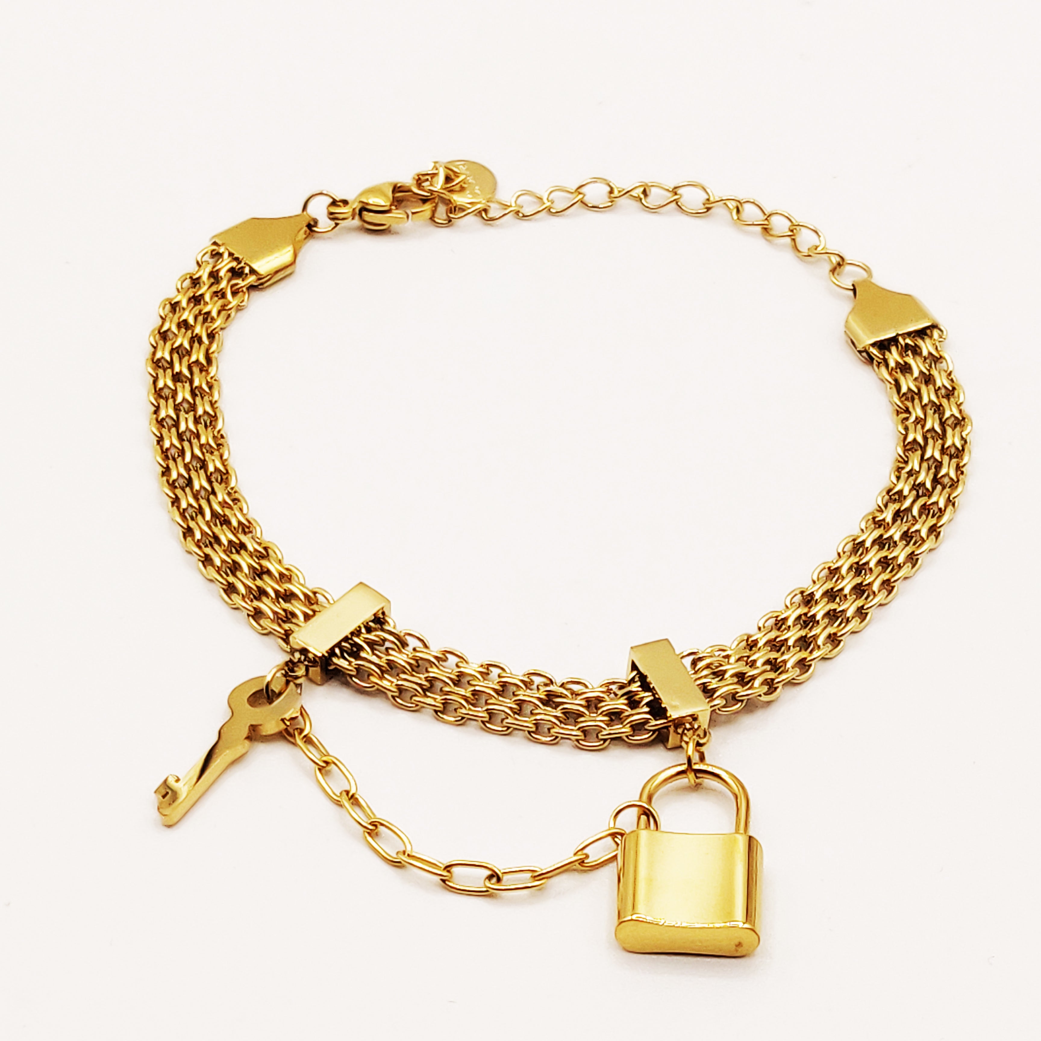Bracelet Multi Chaînes Cadenas et Clé