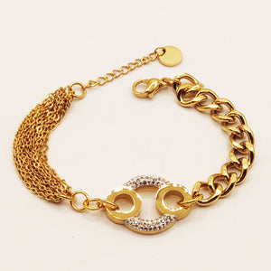 Bracelet Multi Chaînes Cercles Luxe