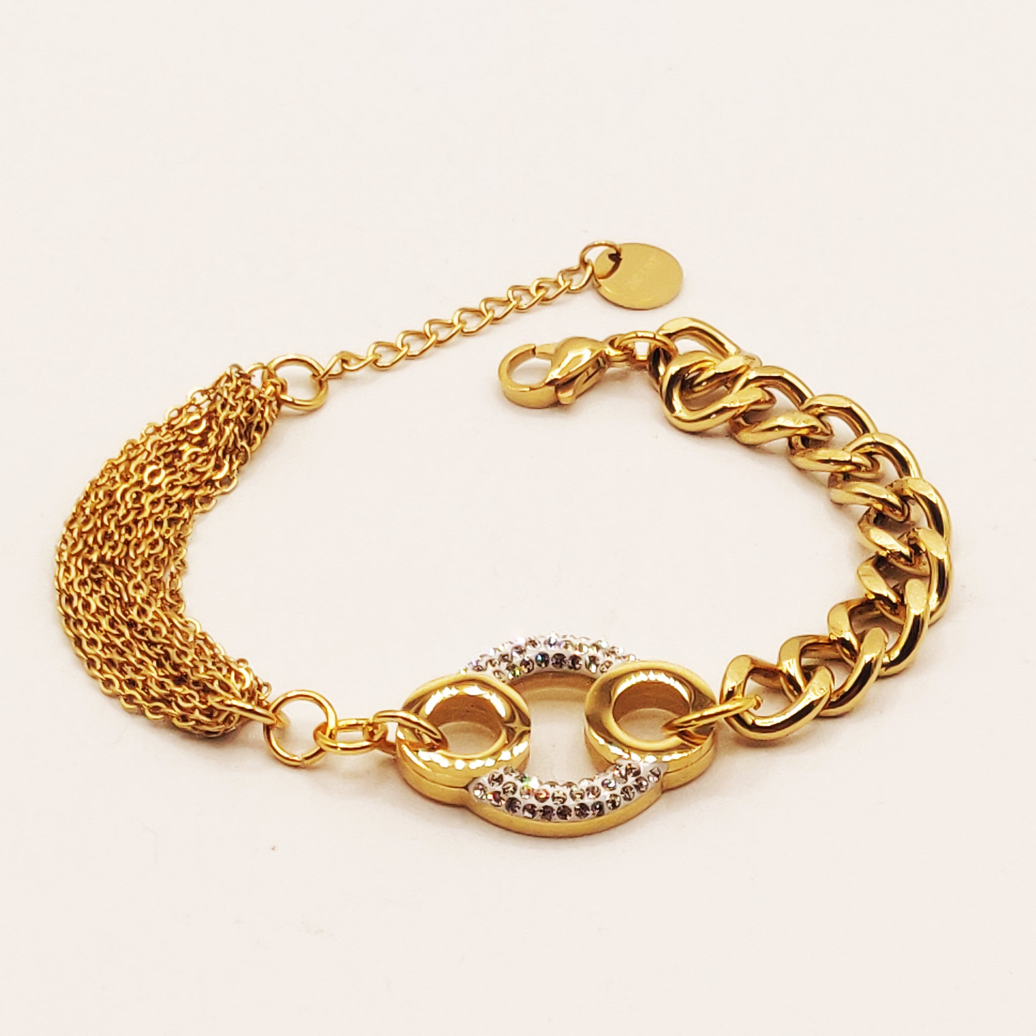 Bracelet Multi Chaînes Cercles Luxe