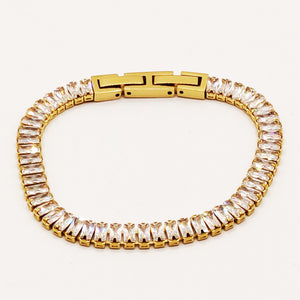 Bracelet Multi Cristaux Rectangulaires Transparents