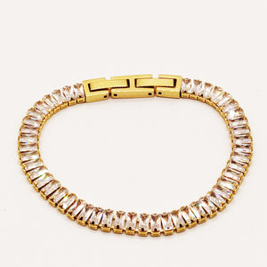 Bracelet Multi Cristaux Rectangulaires Transparents