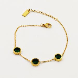 Bracelet Multi Cristaux Verts