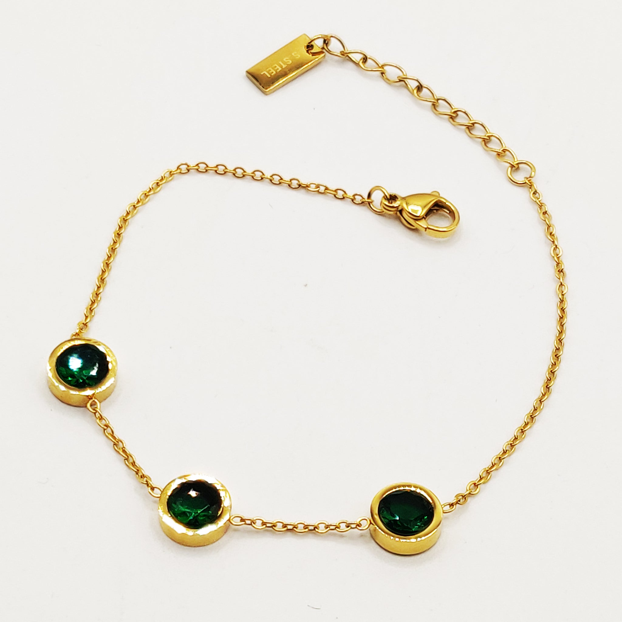 Bracelet Multi Cristaux Verts