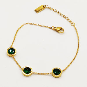 Bracelet Multi Cristaux Verts