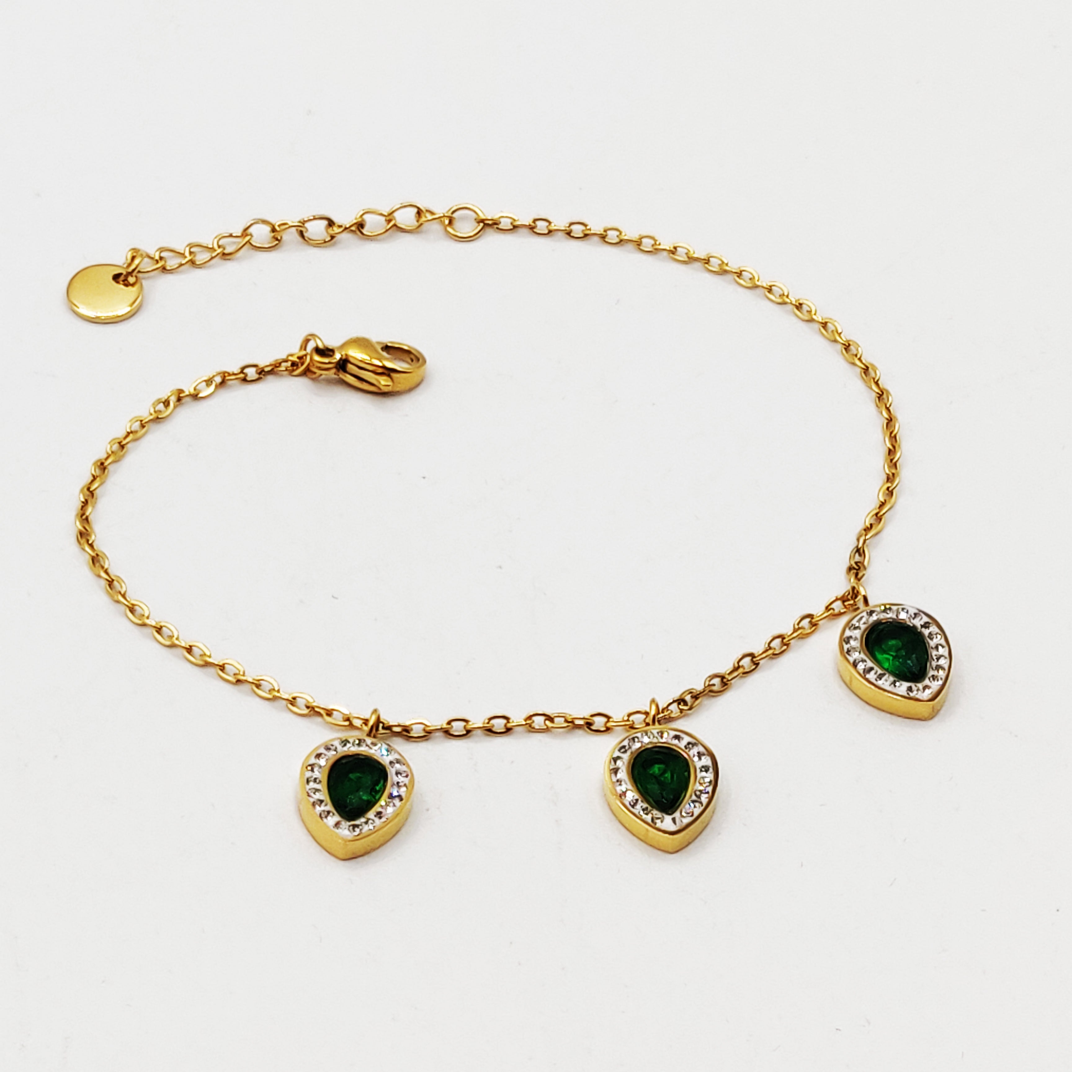 Bracelet Multi Gouttes Vertes Luxe
