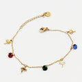 Bracelet Multi Palmiers et Cristaux Multicolores