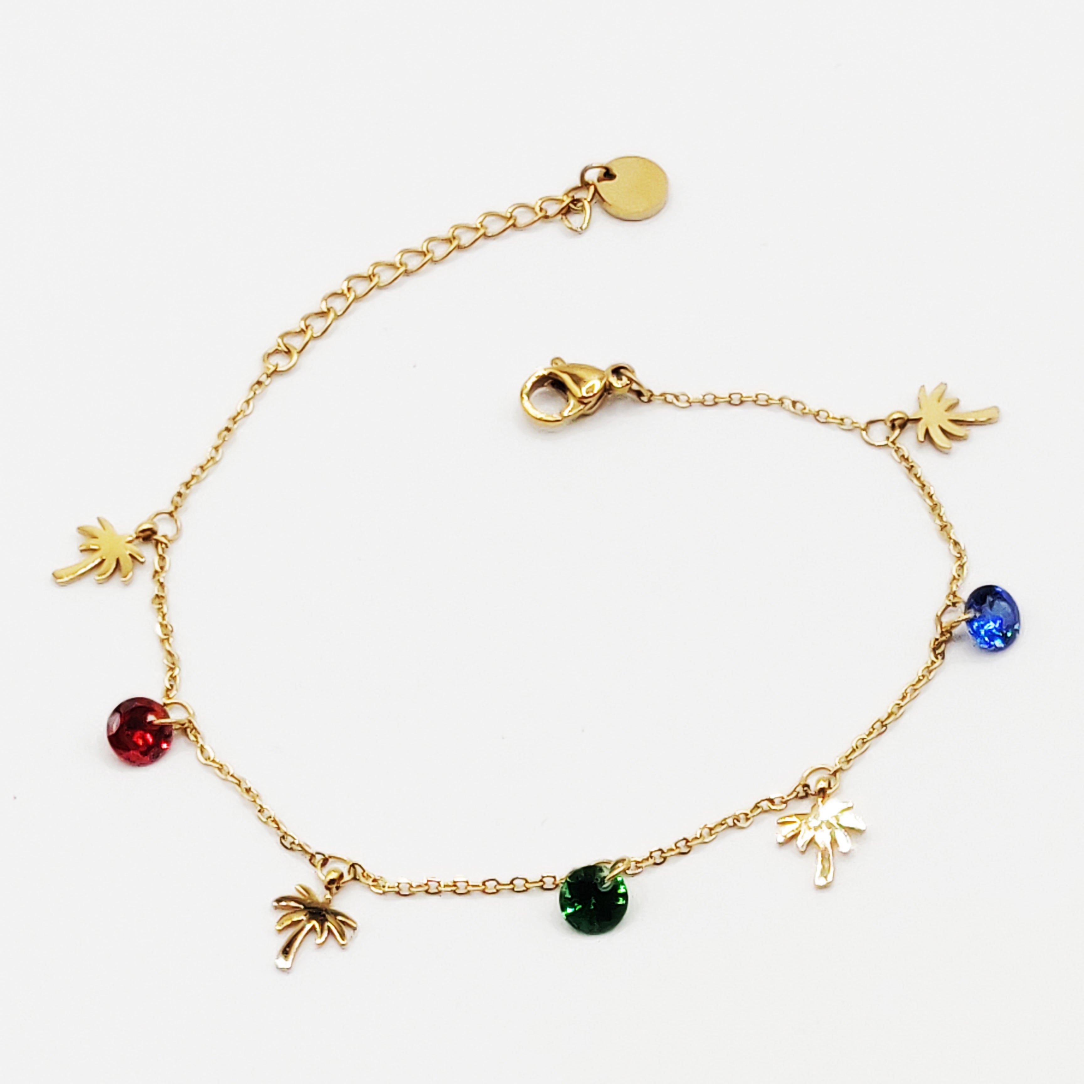 Bracelet Multi Palmiers et Cristaux Multicolores