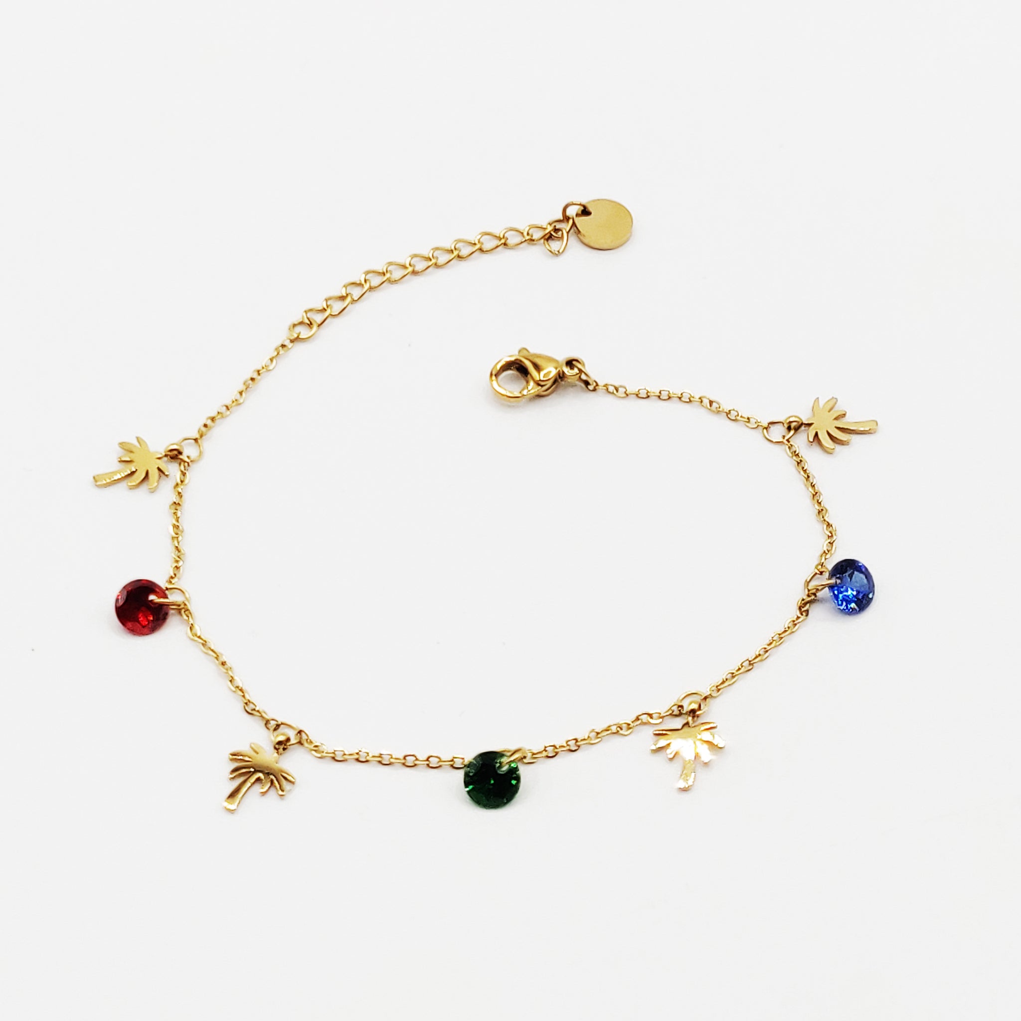 Bracelet Multi Palmiers et Cristaux Multicolores