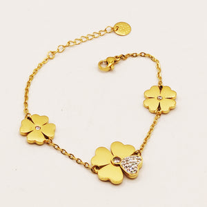 Bracelet Multi Trèfles Coeurs Luxe