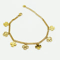 Bracelet Multi Trèfles Dorés Creux