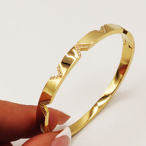 Bracelet Rigide Multi V Cristaux Luxe