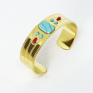 Bracelet Oriental Pierres Bleues et Rouges