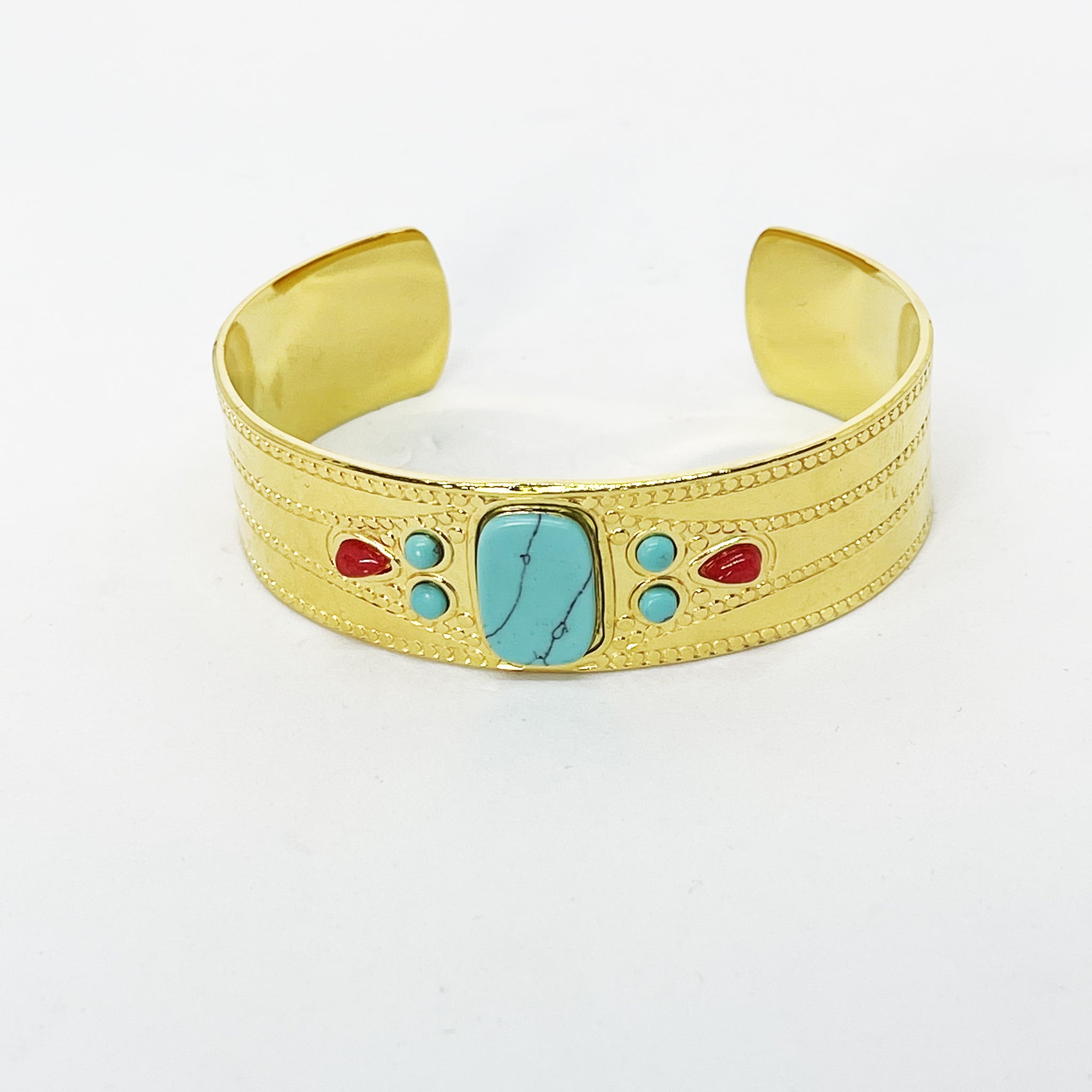 Bracelet Oriental Pierres Bleues et Rouges