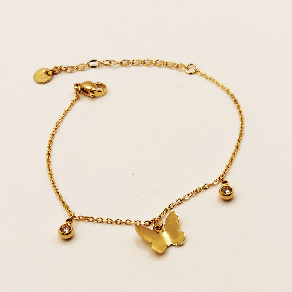Bracelet Papillon et Cristaux