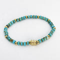 Bracelet Perles Bleues et Dorées