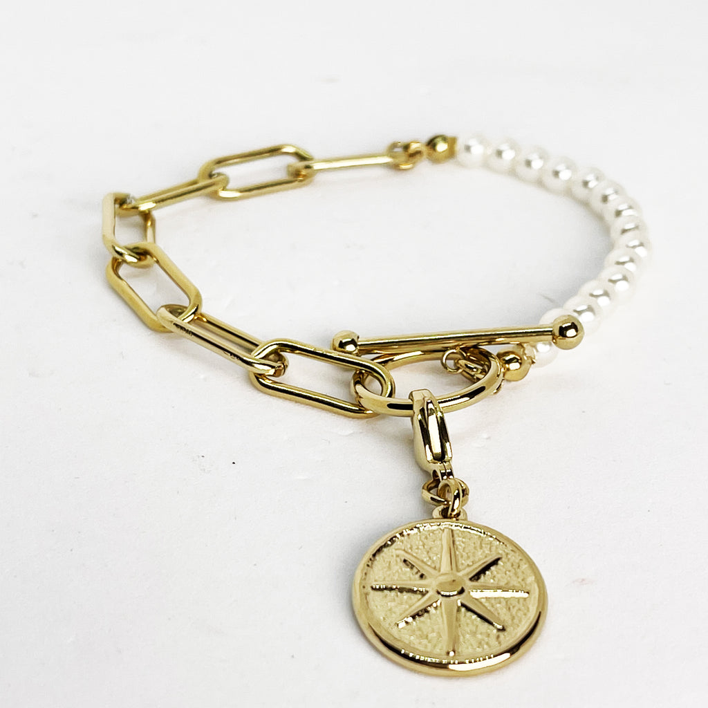 Bracelet Perles et Chaîne Cercle Étoile