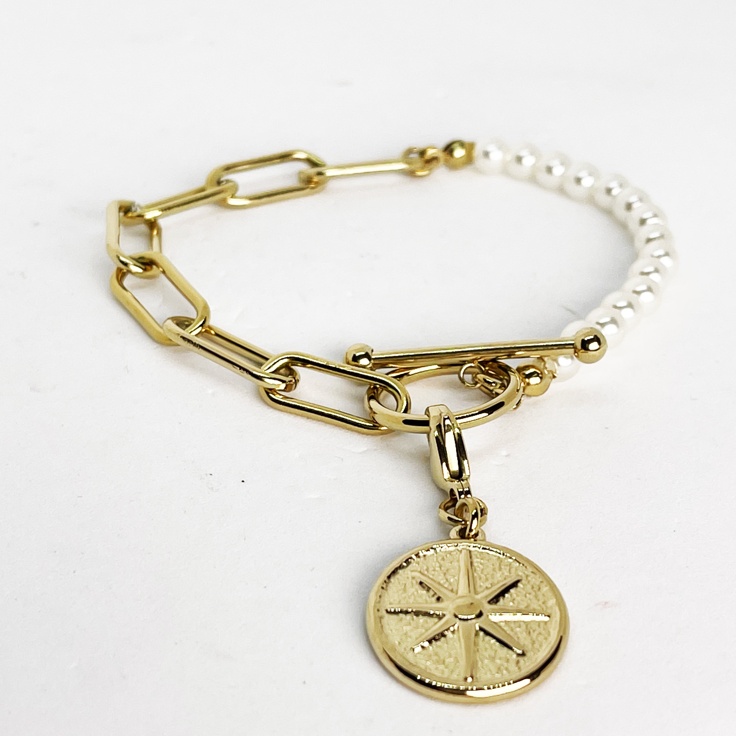 Bracelet Perles et Chaîne Cercle Étoile