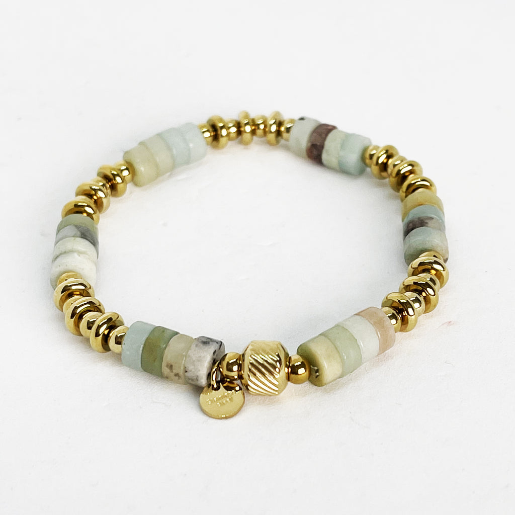 Bracelet Pierres Multicolores et Dorées