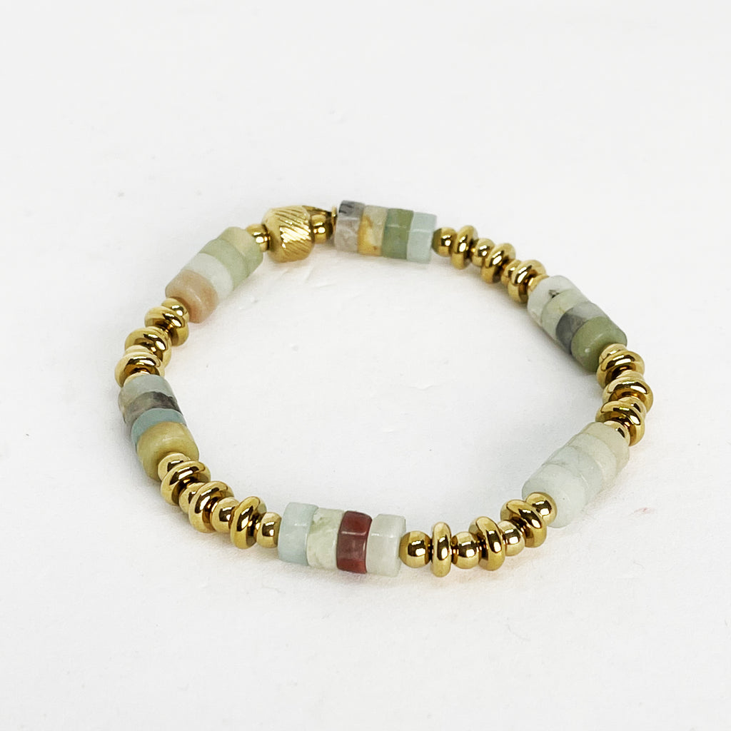 Bracelet Pierres Multicolores et Dorées