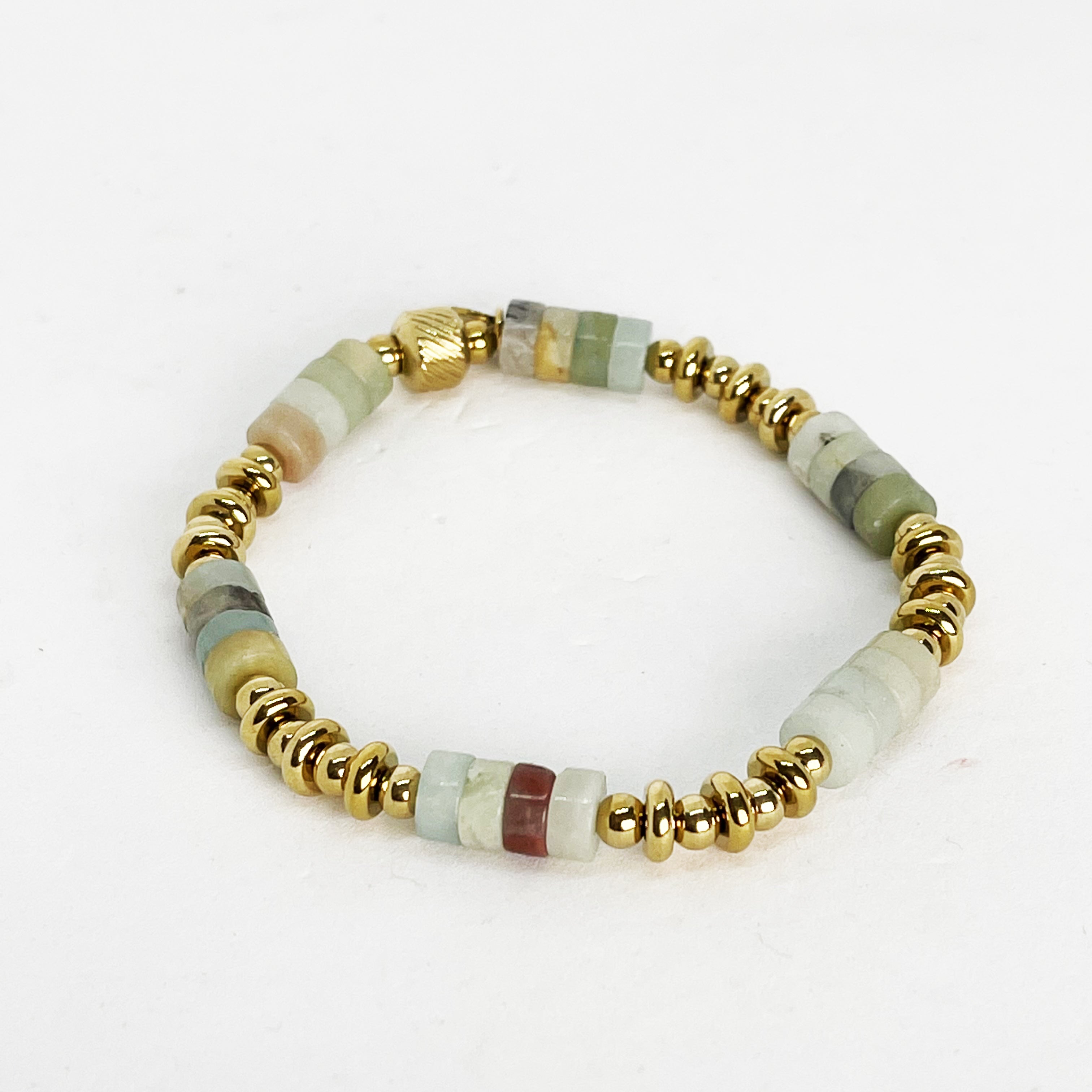 Bracelet Pierres Multicolores et Dorées