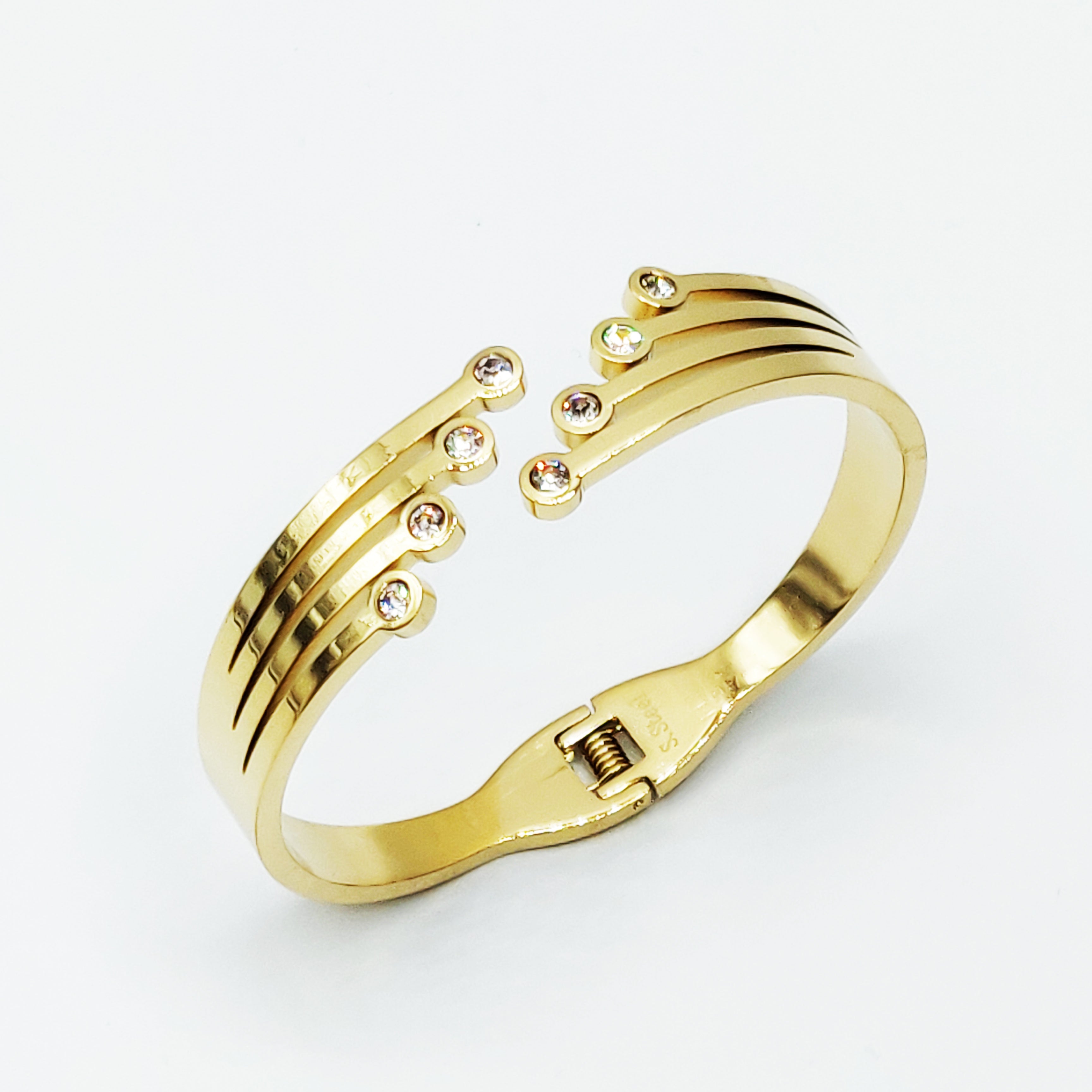Bracelet Rigide 4 Lignes Cristaux