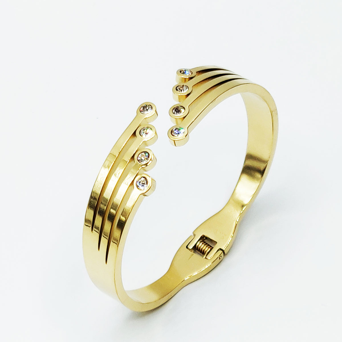 Bracelet Rigide 4 Lignes Cristaux