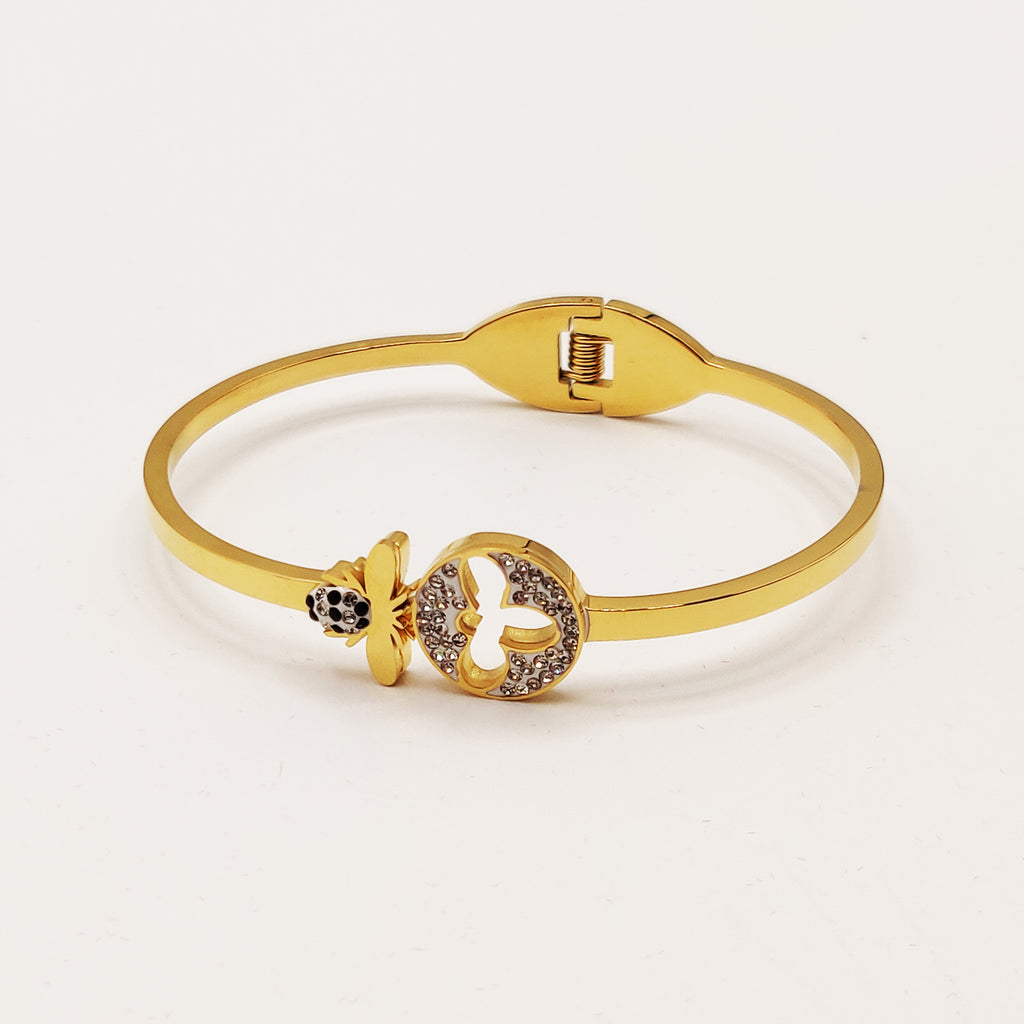 Bracelet Rigide Abeille Luxe Cristaux