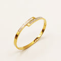 Bracelet Rigide Barre Blanche Nacrée et Cristaux