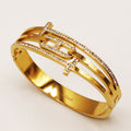 Bracelet Rigide ᗡD Luxe et Double T Cristaux