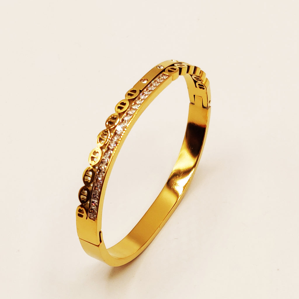 Bracelet Rigide CD Luxe Ligne Cristaux
