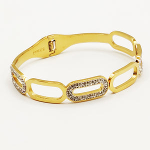 Bracelet Rigide Chaîne Cristaux