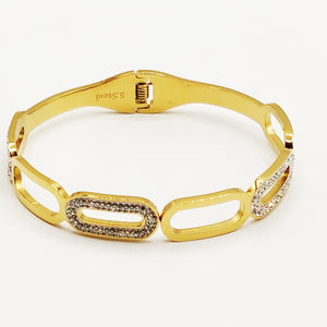 Bracelet Rigide Chaîne Cristaux