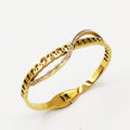 Bracelet Rigide Chaîne Croisée Cristaux