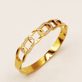 Bracelet Rigide Chaîne Ovale Cristaux Luxe
