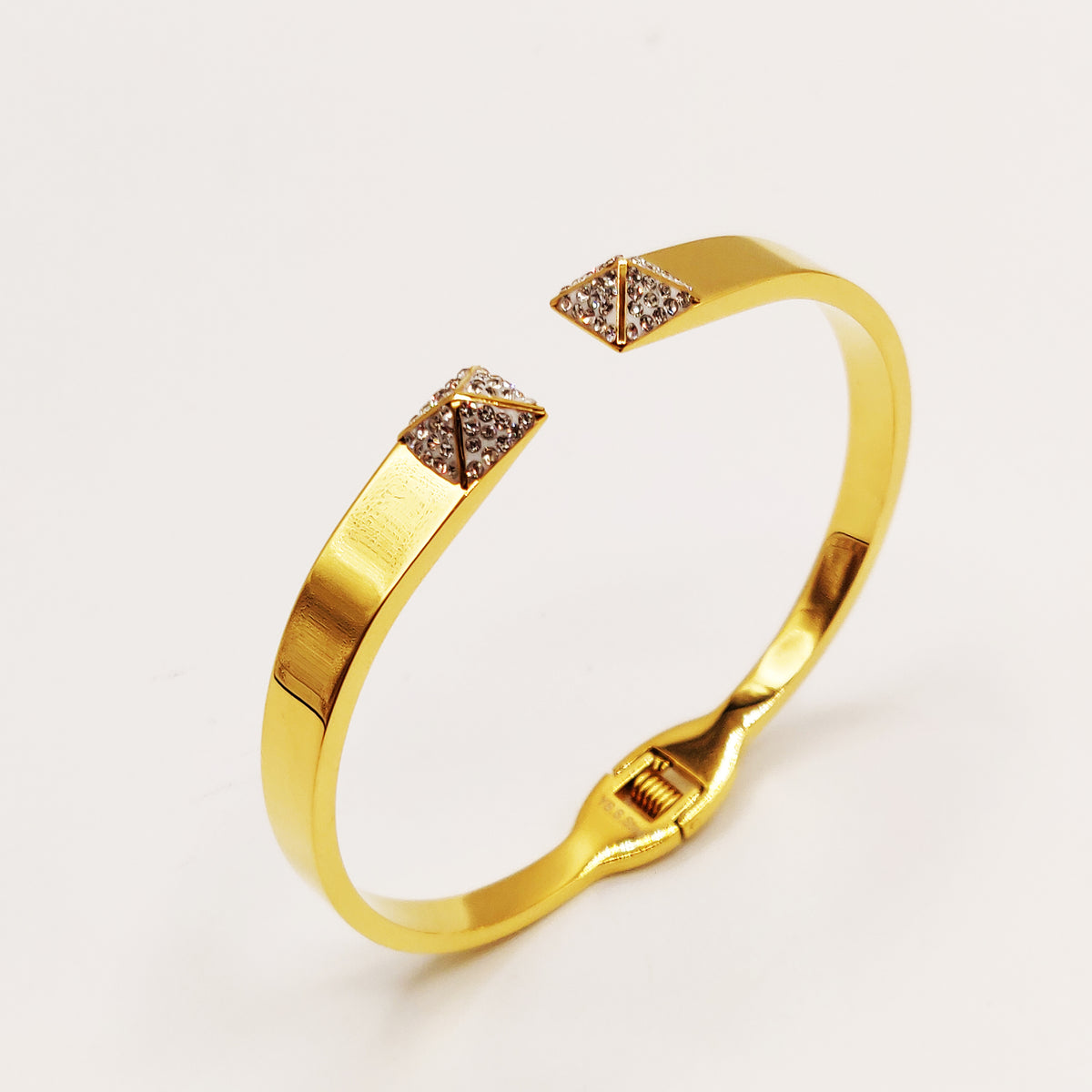 Bracelet Rigide Double Carrés Bombés Cristaux X
