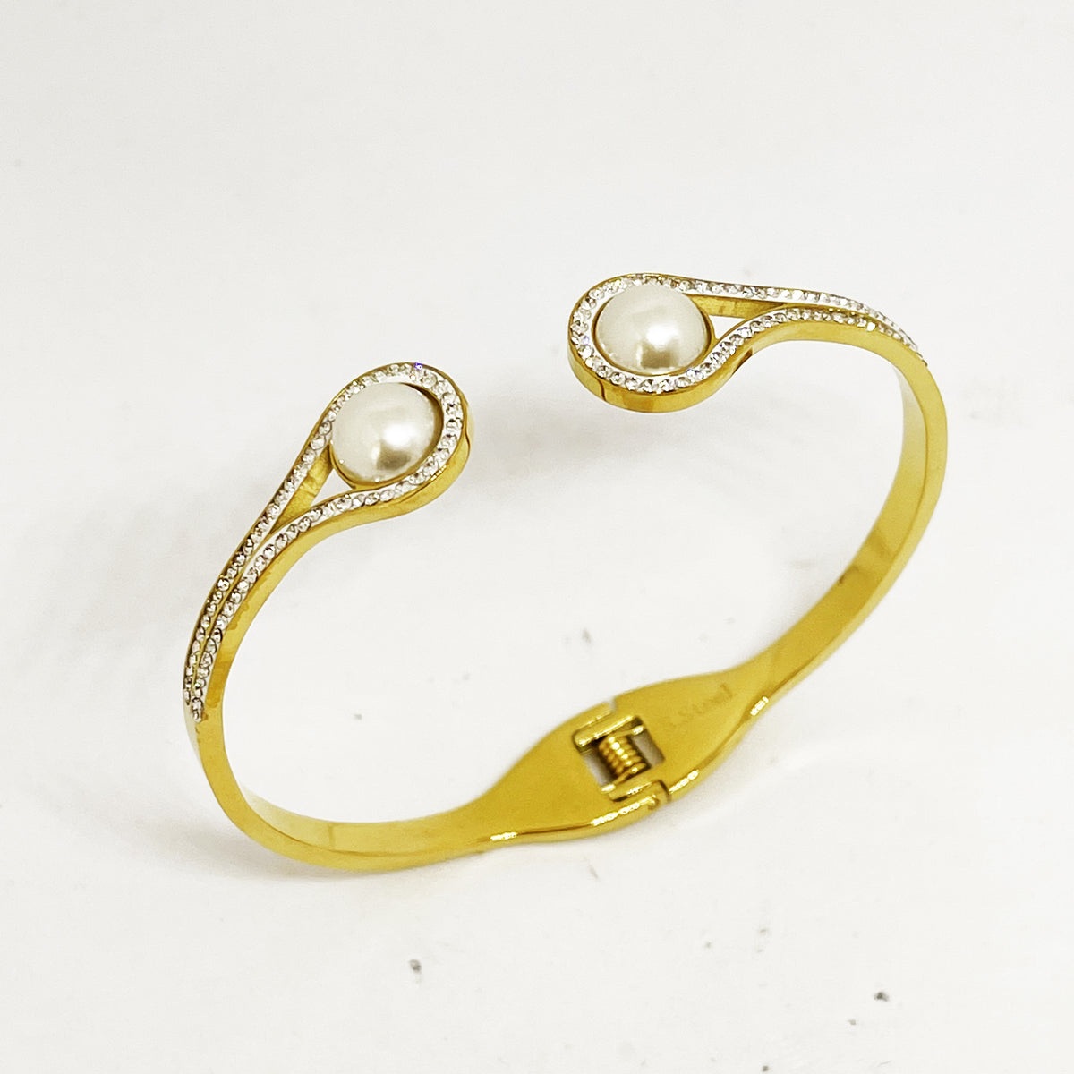 Bracelet Rigide Double Perles d'imitation