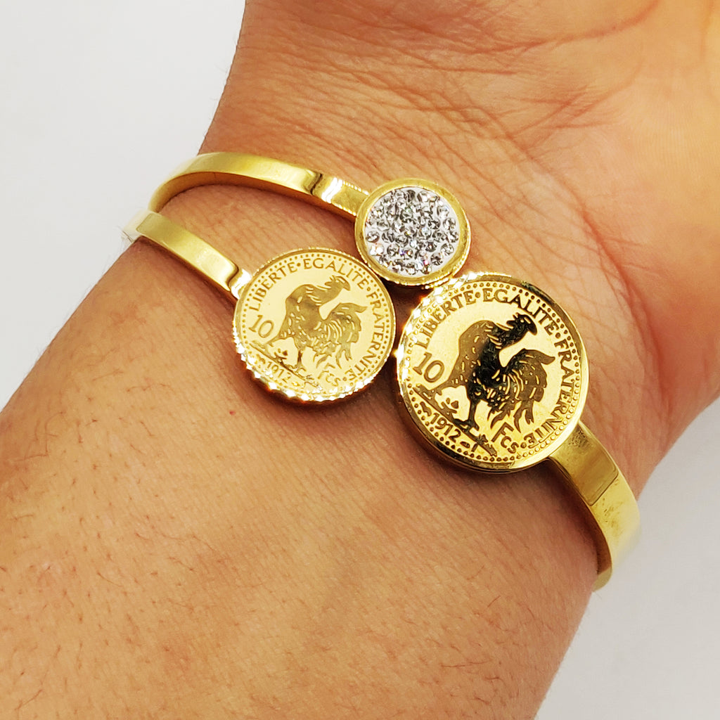 Bracelet Rigide Louise Coq Triple Luxe