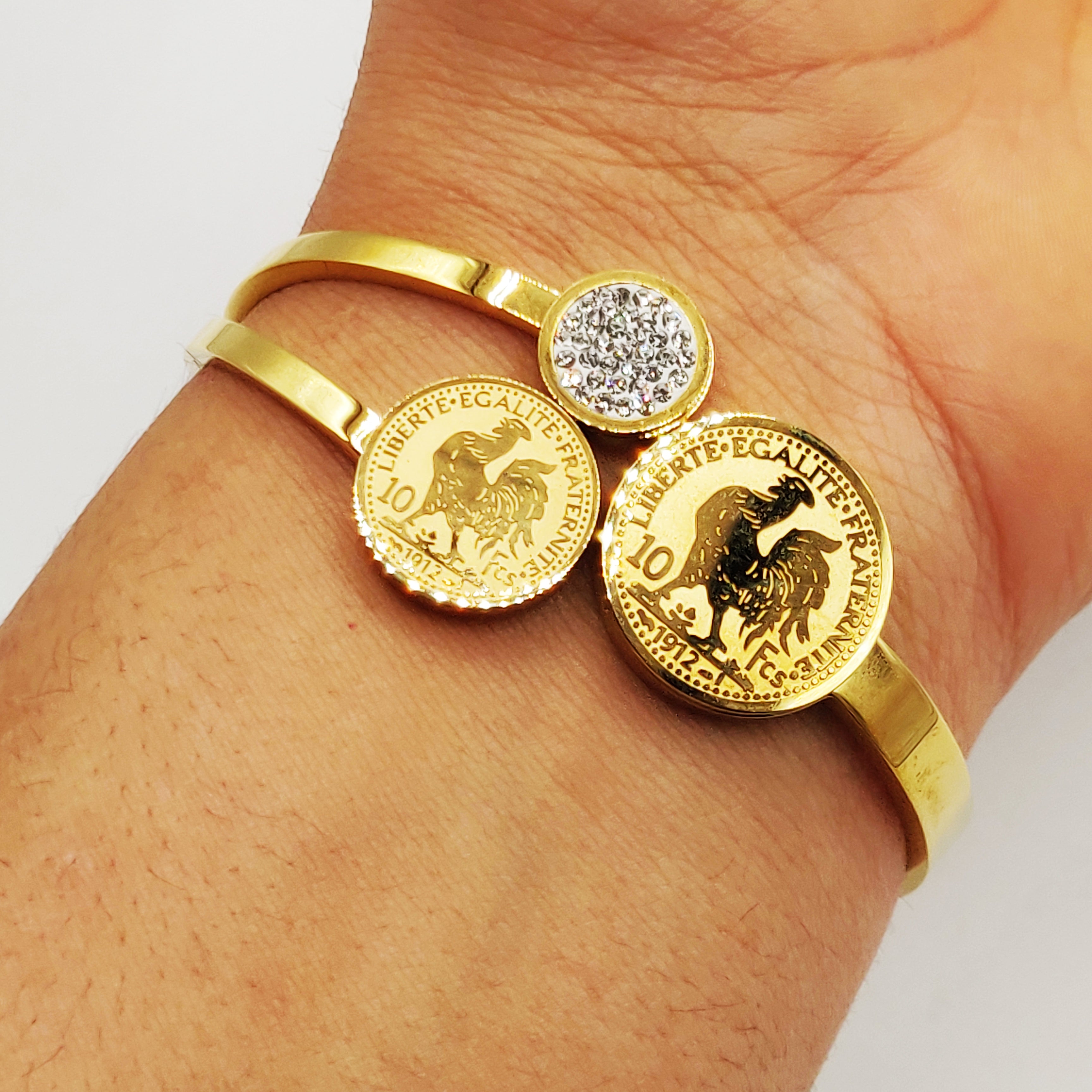 Bracelet Rigide Louise Coq Triple Luxe