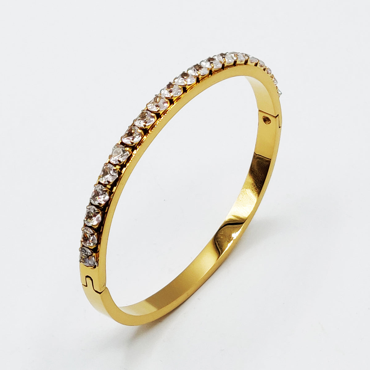 Bracelet Rigide Multi Gros Cristaux Coeurs Luxe