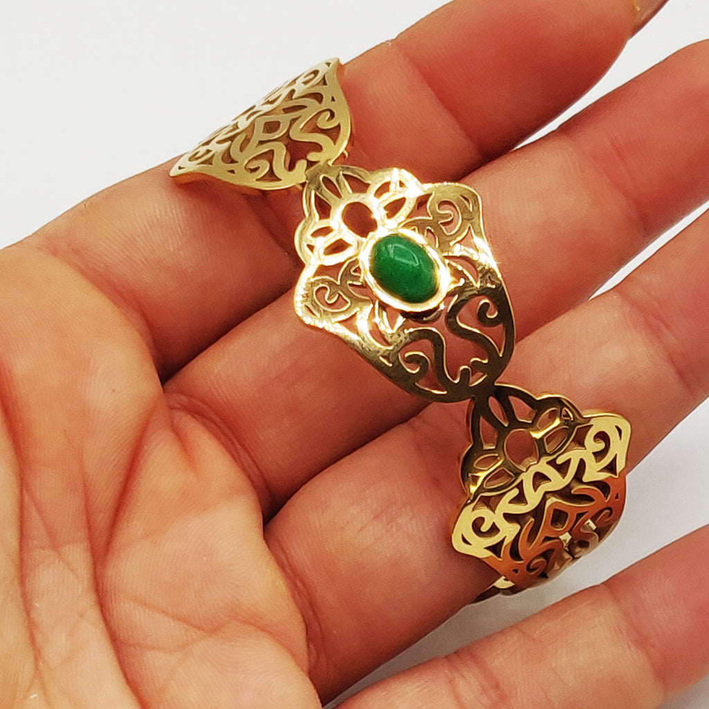 Bracelet Rigide Multi Mains de Fatma et Pierre Verte Luxe