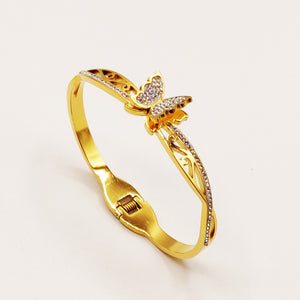 Bracelet Rigide Papillon Cristaux Motif Oriental