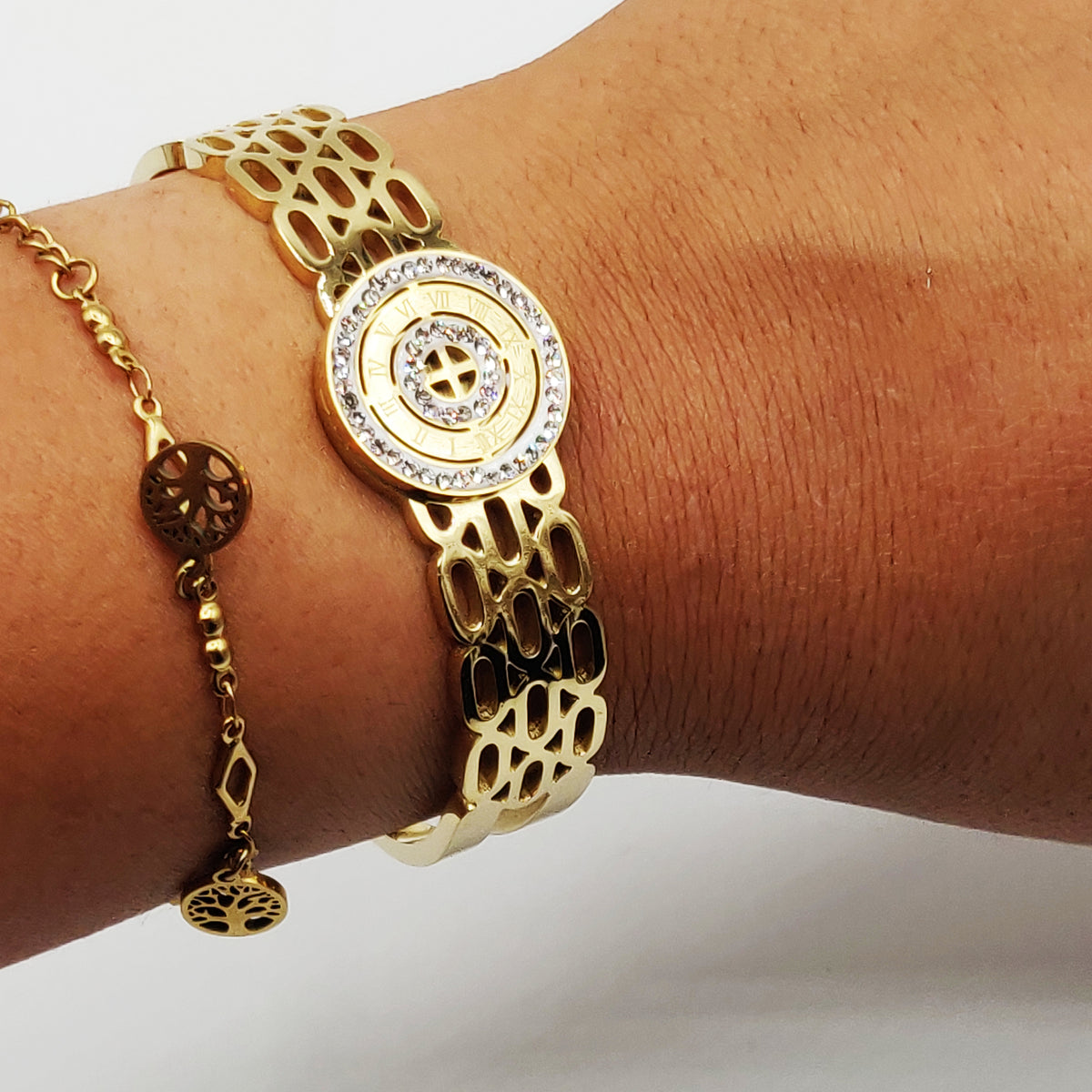 Bracelet Rigide Romain Chaîne Ovale Plus