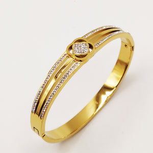 Bracelet Rigide Trèfle Luxe Cristaux