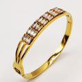 Bracelet Rigide Triple Ligne Cristaux Luxe