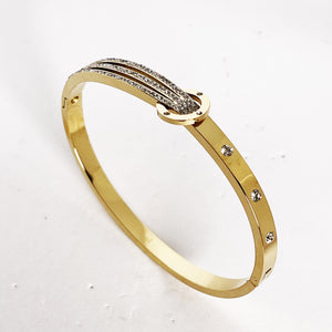Bracelet Triple Lignes et Cercle Cristaux