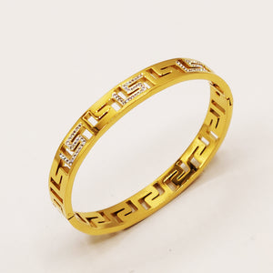 Bracelet Rigide V Luxe Cristaux