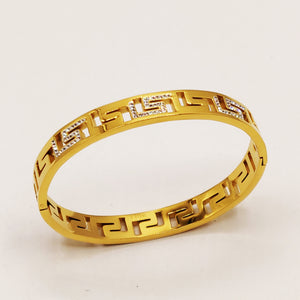 Bracelet Rigide V Luxe Cristaux